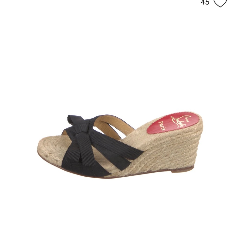 Christian Louboutin Black Wedge Sandals